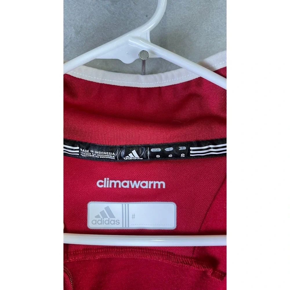 Adidas Track Jacket Mens Small Red Excellent Indiana Hoosiers Climawarm Zip